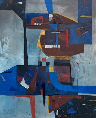 Original Geometric Abstract Mixed Media by Maria Eugenia Ruiz