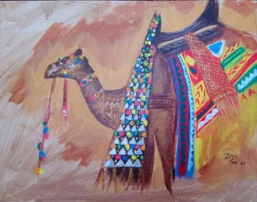 Original Abstract Animal Painting by Zoya Ak