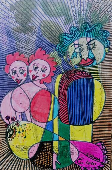 Original Figurative Family Painting by Theda Gutenberg