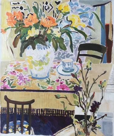 Original Expressionism Floral Paintings by 傅 仪