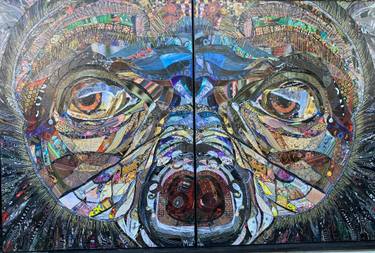 Original Abstract Animal Collage by Moira Mcainsh