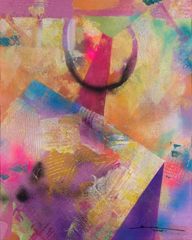 Original Abstract Geometric Painting by Juan Yoc
