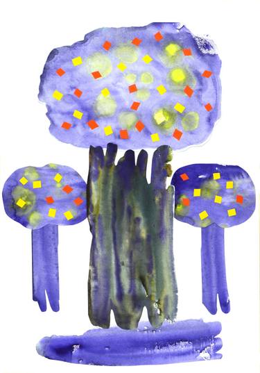 Original Abstract Tree Collage by Tamila Zayferd