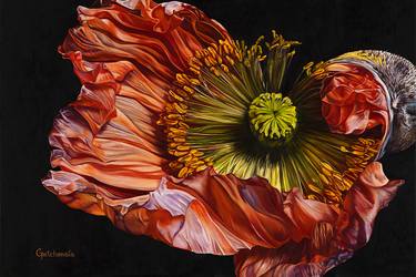 Original Photorealism Floral Printmaking by Irina Gretchanaia