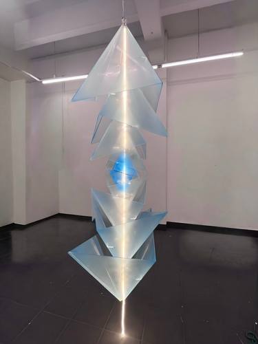 Original Geometric Abstract Sculpture by Catia Goffinet