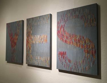 Original Abstract Calligraphy Sculpture by Liliana Marquez