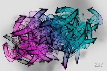 Original Street Art Abstract Mixed Media by Ryan Ovsienko