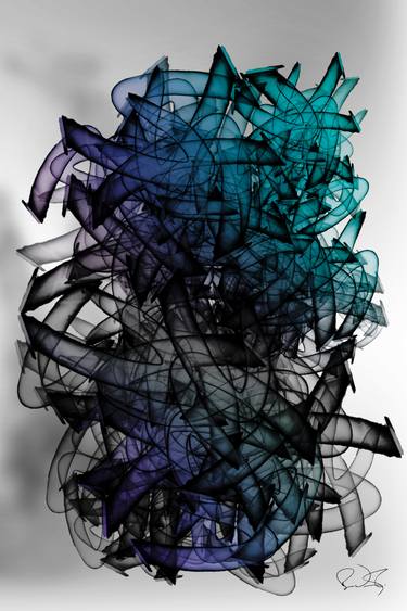 Original Abstract Architecture Mixed Media by Ryan Ovsienko