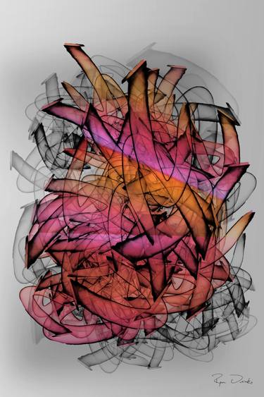 Original Abstract Geometric Mixed Media by Ryan Ovsienko