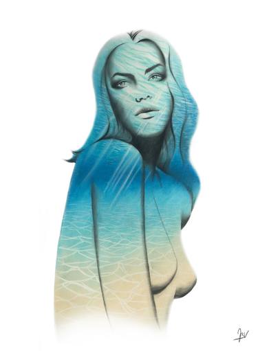 Original Pop Art People Drawing by Jean-Baptiste Vincent