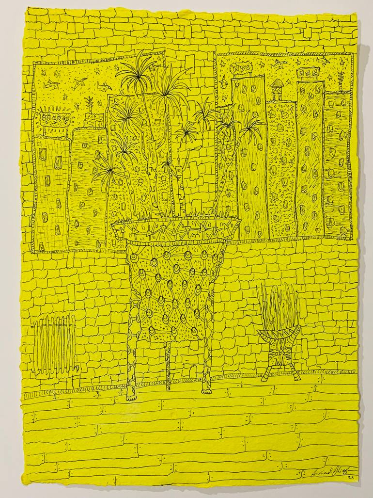 Original Fine Art Abstract Drawings by Michael Stiegler