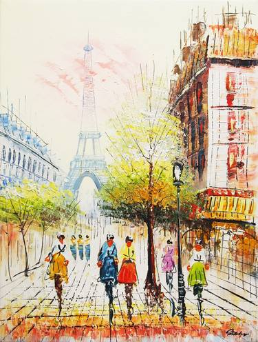 Original Abstract Architecture Paintings by Shirley Chan