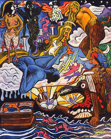 Original Figurative Classical mythology Paintings by Rod Kitson