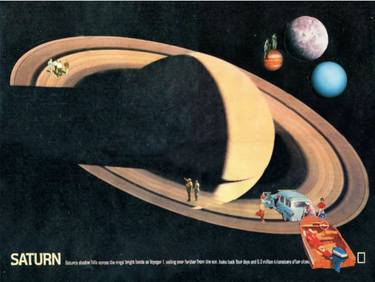 Original Surrealism Outer Space Collage by Maya Land