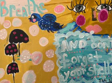 Original Abstract Expressionism Beach Painting by Moonpie Suzi