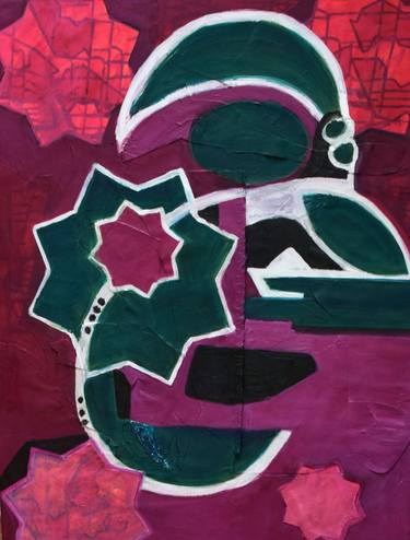 Original Abstract Fantasy Mixed Media by Juliette Kalse