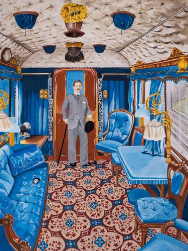 Original Figurative Train Paintings by Jaron Su