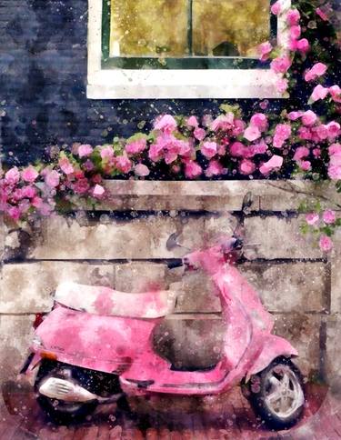 Original Illustration Motorcycle Mixed Media by Walter Zakarlo