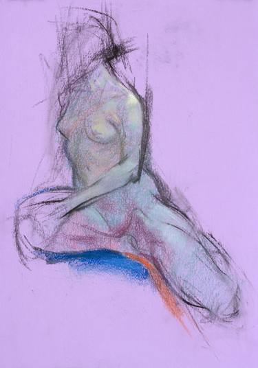 Original Abstract Nude Drawing by Lyubov Biryukova