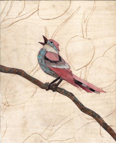Original Contemporary Animal Collage by Karen Sikie